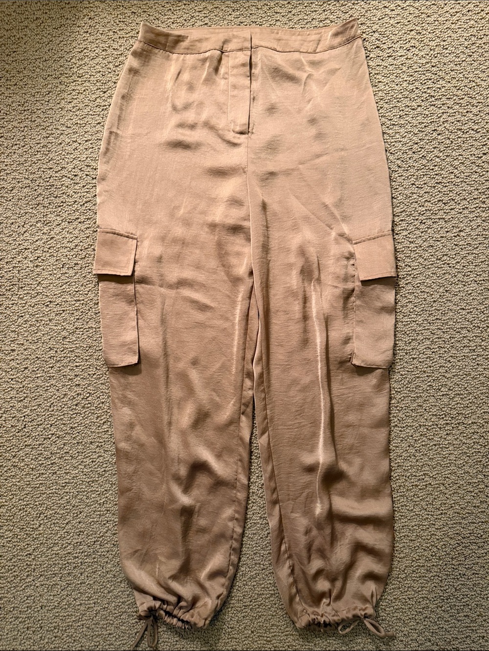 Sadie & Sage Cargo Jogger Pants in Beige